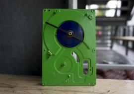 Green Tillam clock made from hard drive